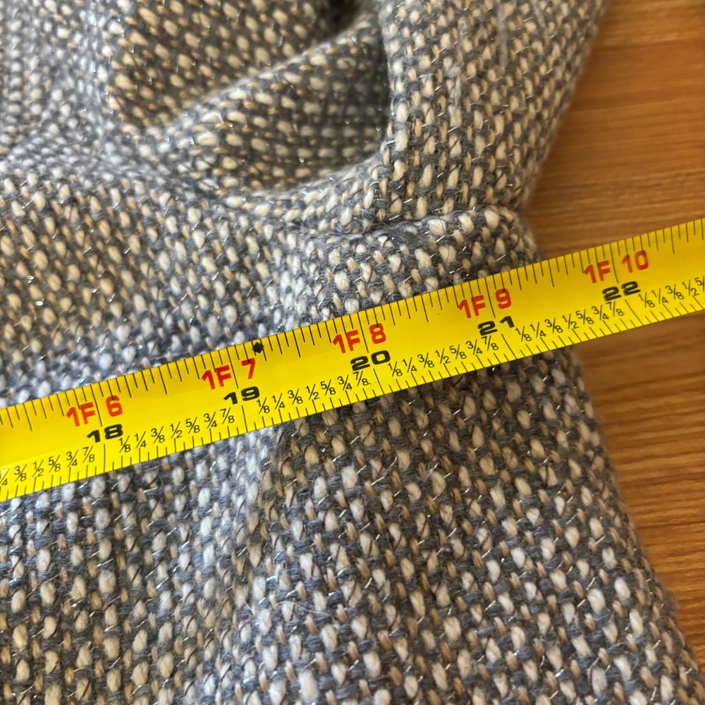 Talbots Wool Blend Moto Jacket 18 Gray Tweed Asymmetrical Zip Quiet Luxury - Picture 7 of 11